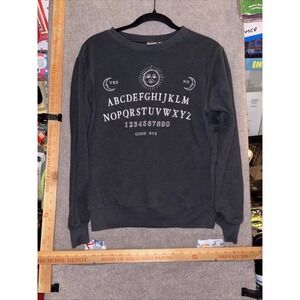 Ouija Women's Size XS Long Sleeve Fleece Ouija Board Sweatshirt Black
